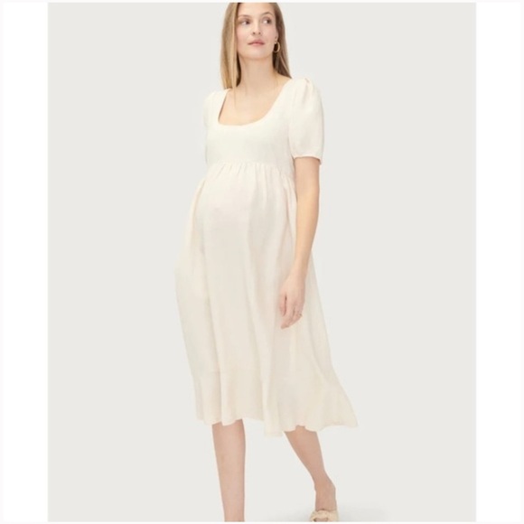 Hatch Tisha Midi Ivory Dress Maternity size 2 medium - Picture 1 of 6